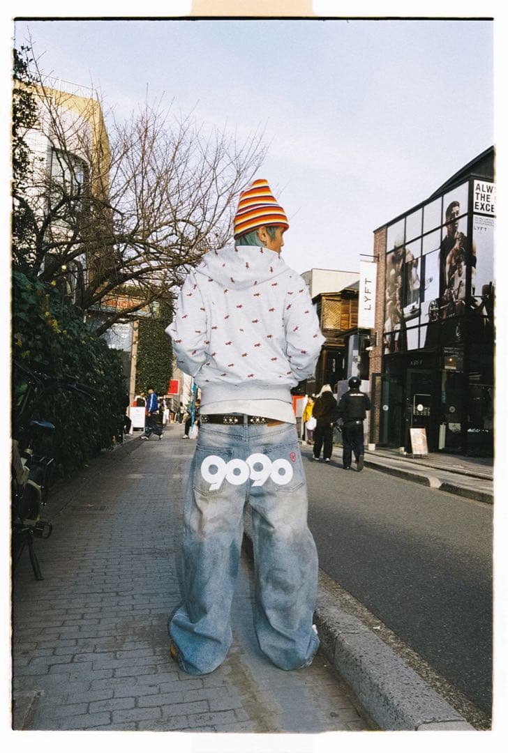 パンツ 9090 OG Logo Painted Denim Pants