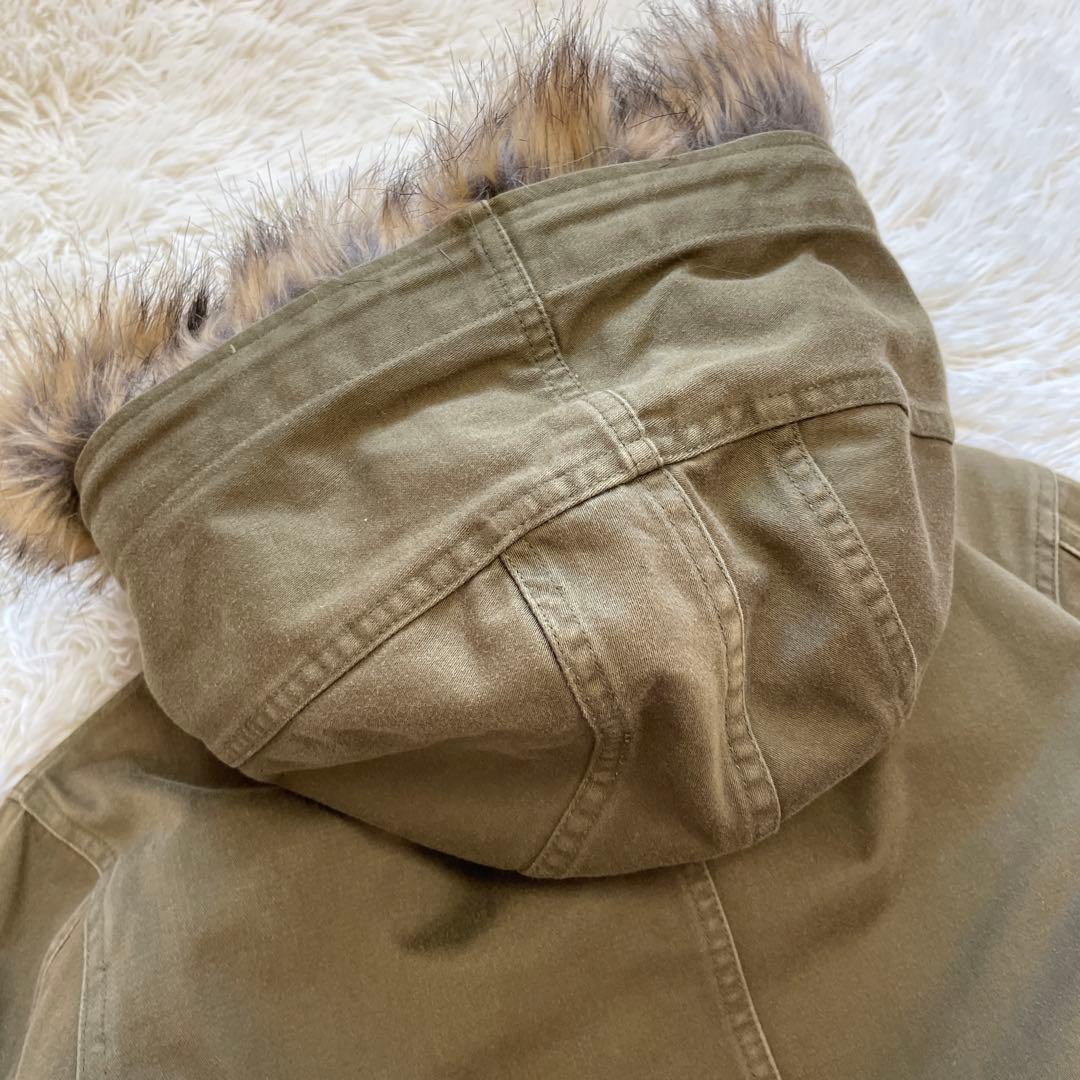 FRED PERRY カーキ インナー ロゴ ファー 3way モッズコート