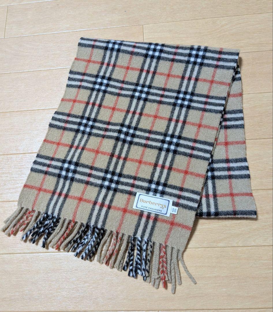 美品 Burberrys バーバリー マフラー カシミヤ100% チェック柄