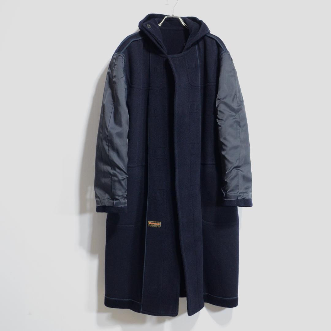 超貴重極上品　ムーアブルック製 カットパイル ダッフルコート ネイビー L