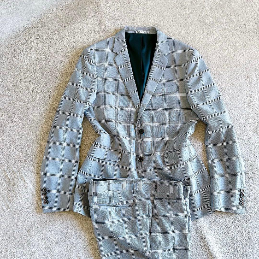 ZARA COOLMAX スーツ セットアップ グレンチェック