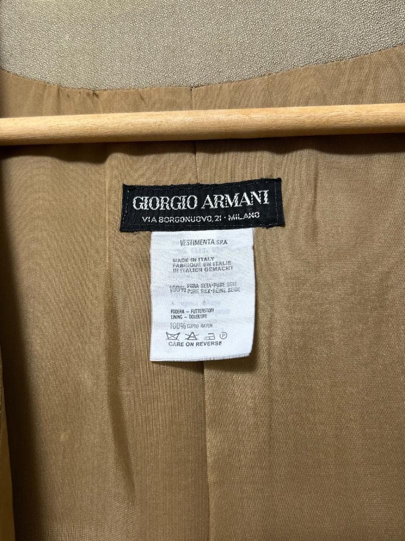 希少 80s イタリア製 GIORGIO ARMANI シルクダブルテーラード