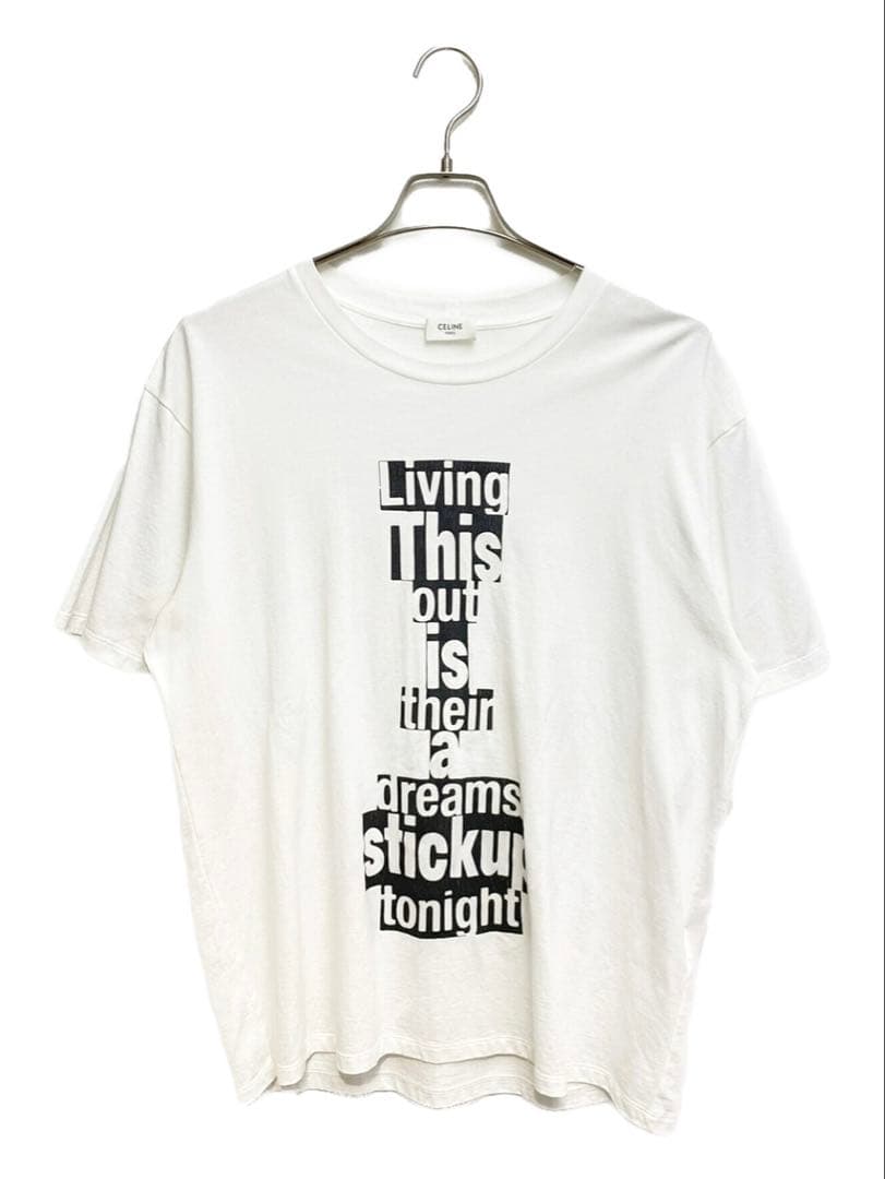 セリーヌ 2X69L671Q ダッシュスノーメッセージ プリントTシャツ