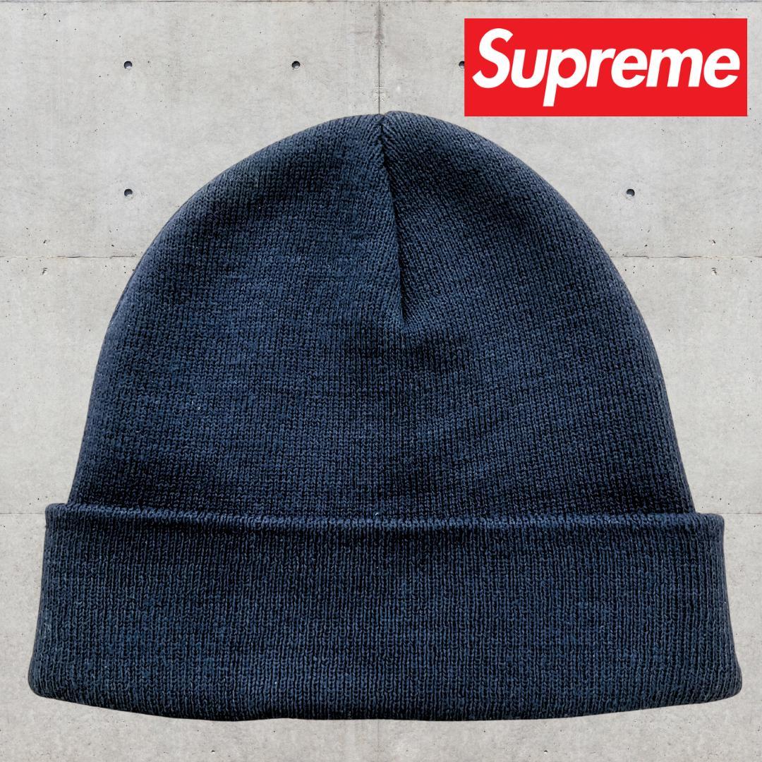 Supreme シュプリーム ニット帽 ビーニー ネイビー スパンコールロゴ