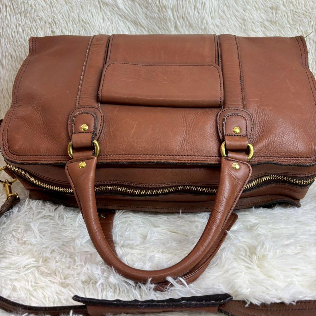 【美品】ポーター バロン ボストンバッグ 2way レザー ブラウン A4可