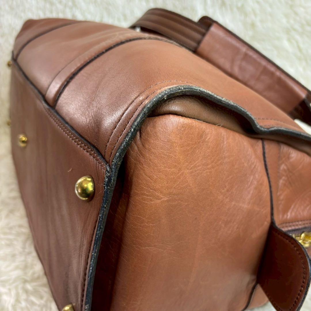 【美品】ポーター バロン ボストンバッグ 2way レザー ブラウン A4可