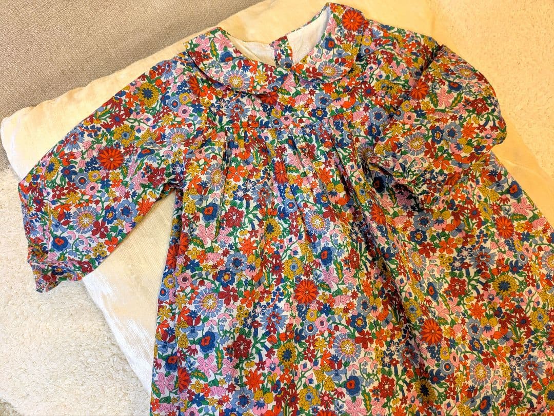 未使用タグ無　jacadi ワンピース リバティ柄 18M