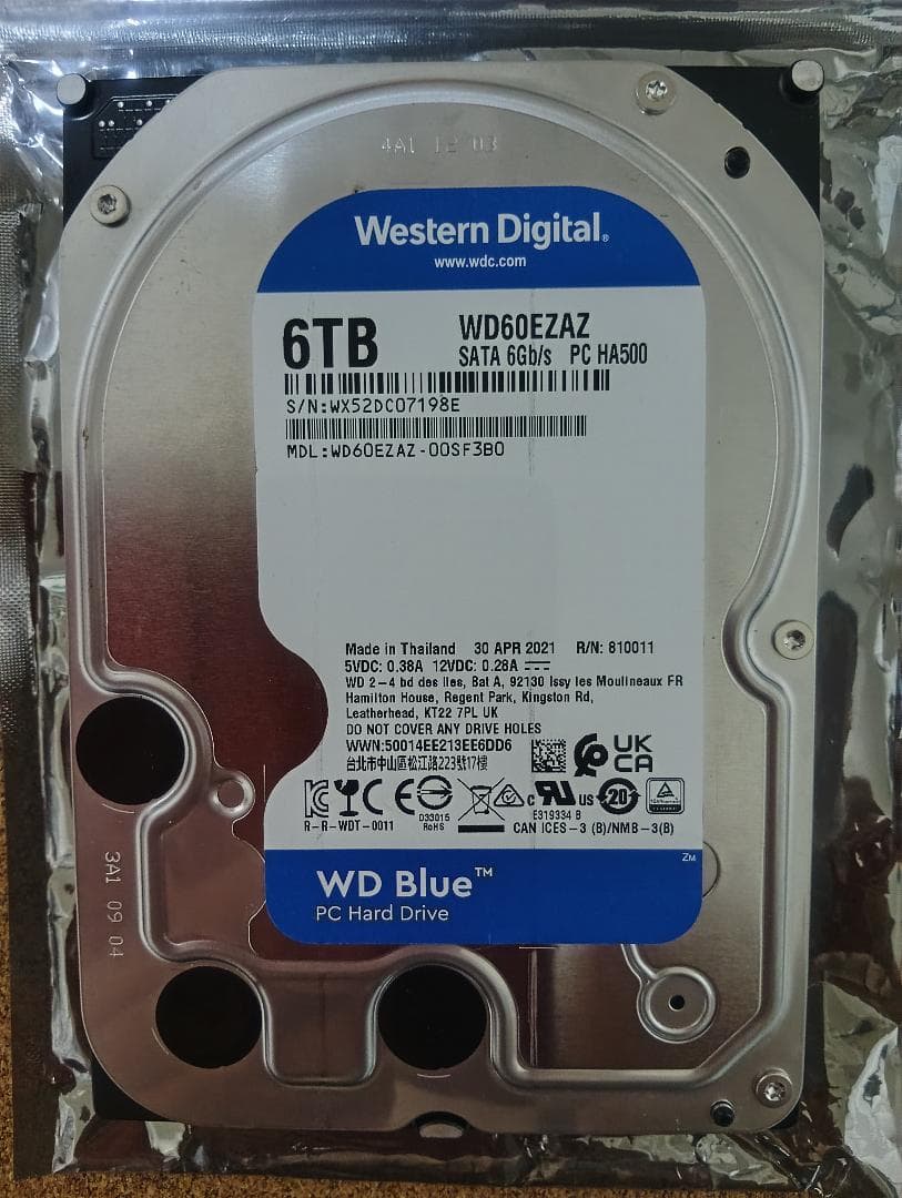 n*s様 WD Blue 6TB WD60EZAZ 内蔵型HDD （Ｇ）