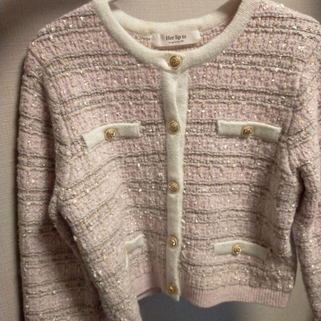 Herlipto Bristol Tweed Knit Cardigan　S