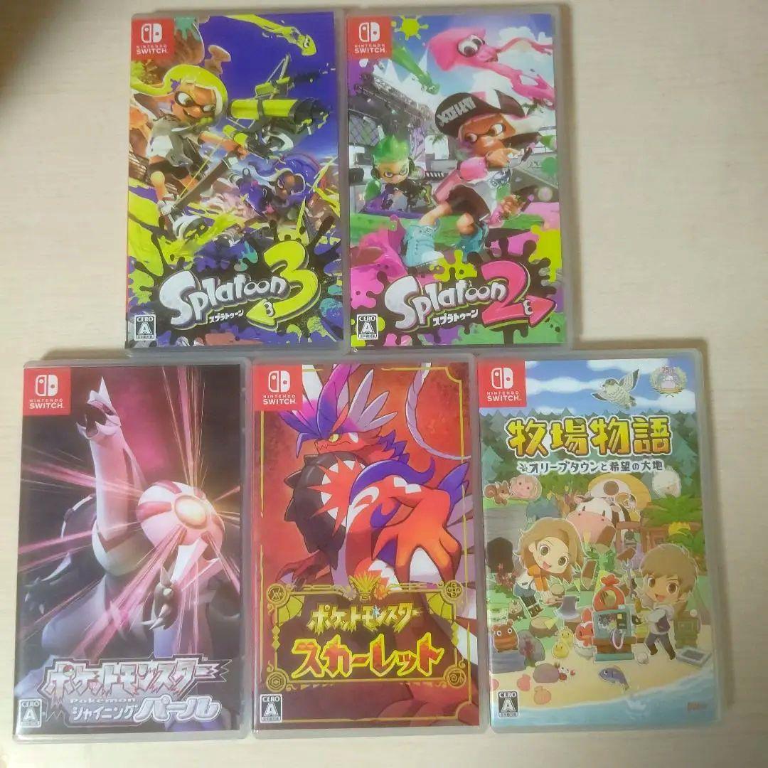 Switchゲームカセット まとめ売り スプラトゥーン ポケモン 牧場物語