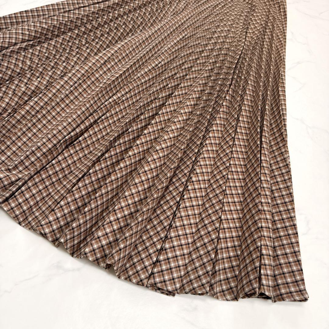 Max Mara STUDIO チェック ロング フレア プリーツスカート 42