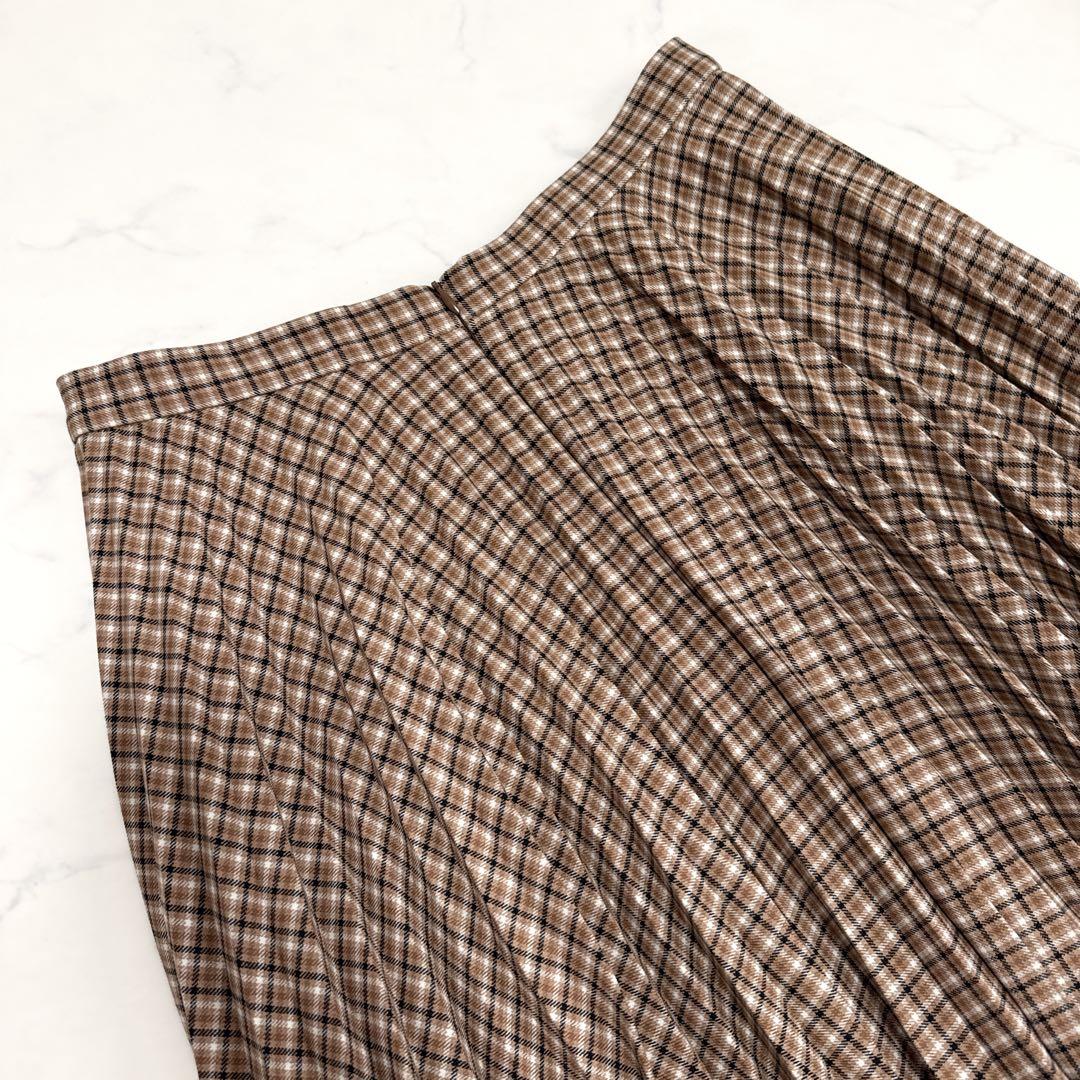 Max Mara STUDIO チェック ロング フレア プリーツスカート 42
