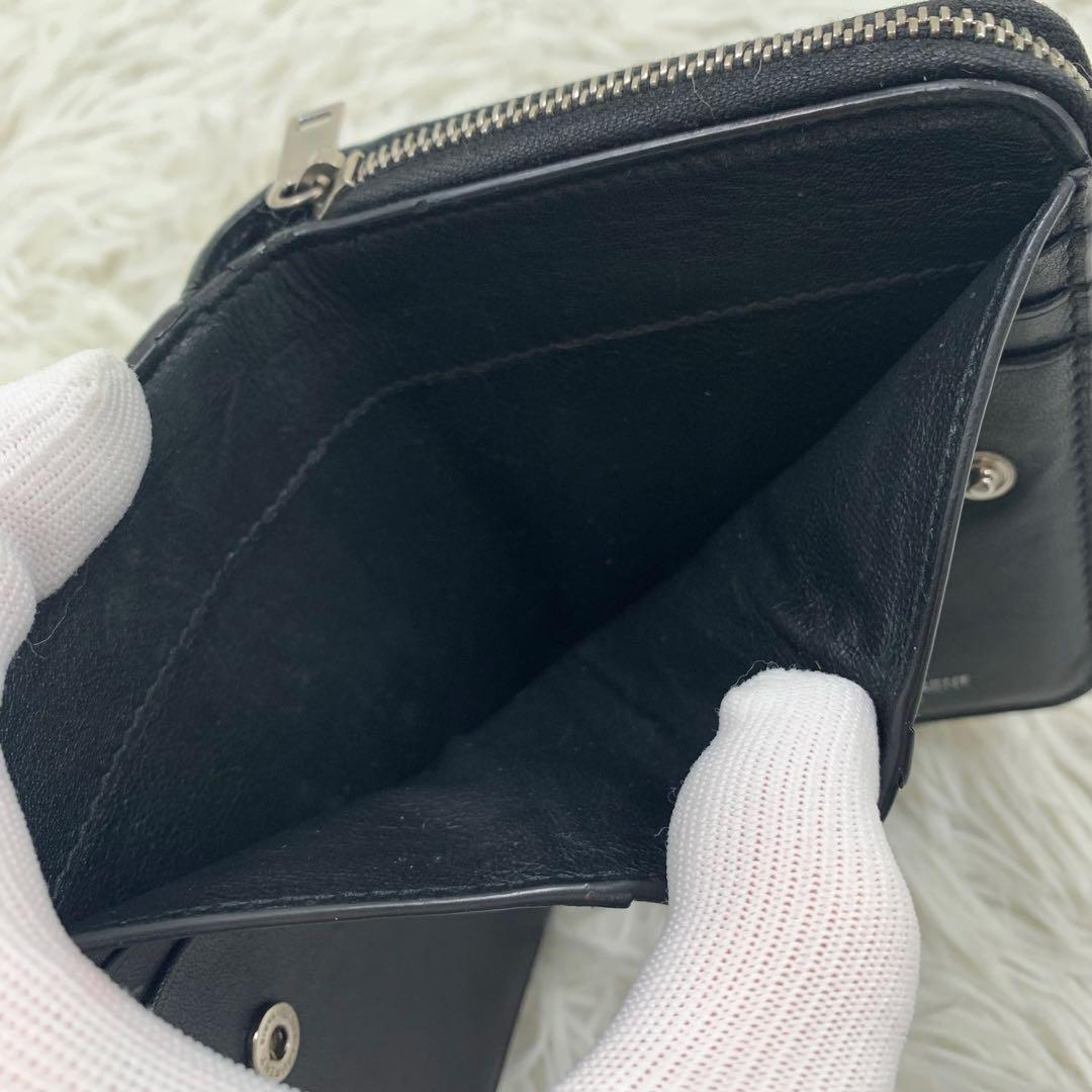 【✨美品✨】サンローラン 二つ折り財布 カサンドラ リザードスキン ブラック