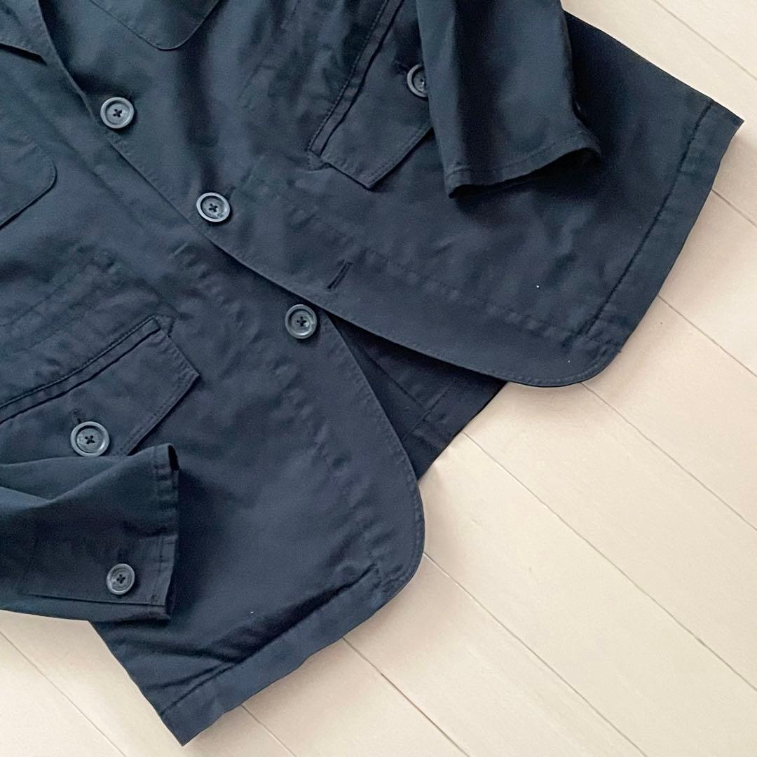 バーバリーブラックレーベル【美品】サファリジャケット テーラード チェック 黒