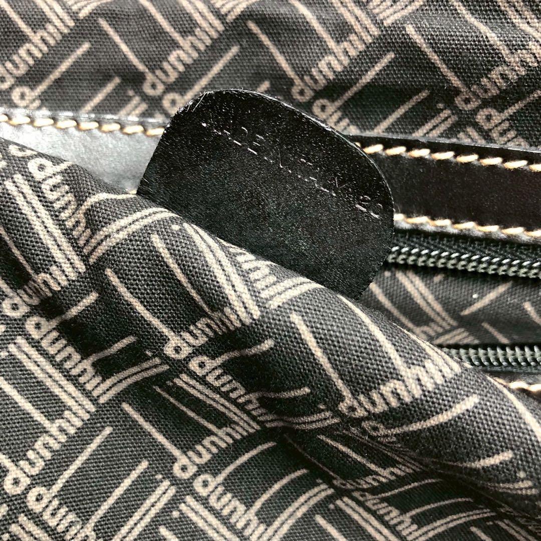 オールレザー◎Dunhill ダンヒル ボストンバッグ メンズ 黒 ブラック