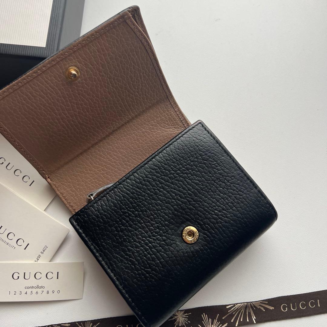 177 美品 GUCCI グッチ マーモント 2つ折り財布