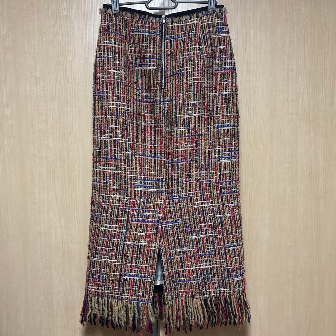 【美品　34】MACPHEE マルチツイードIラインスカート