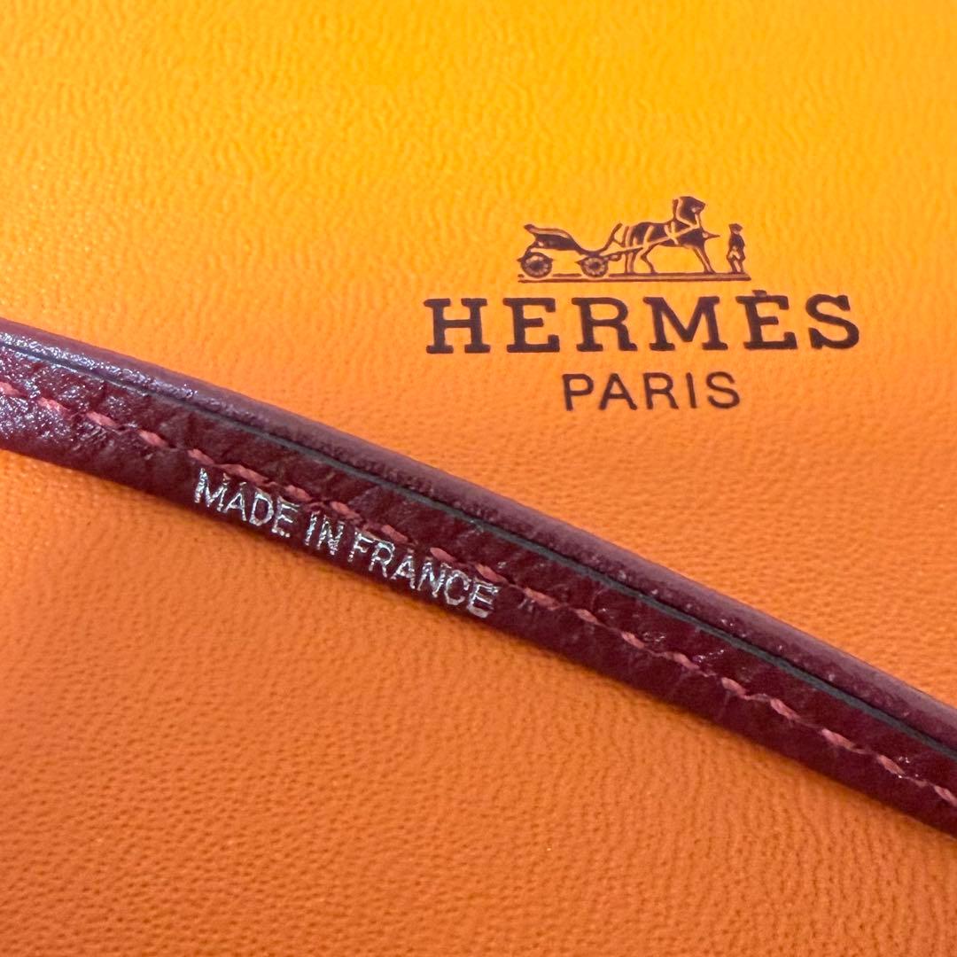 【未使用品】HERMES シフレ ドッグホイッスル 犬笛 ペンダント　ワイン
