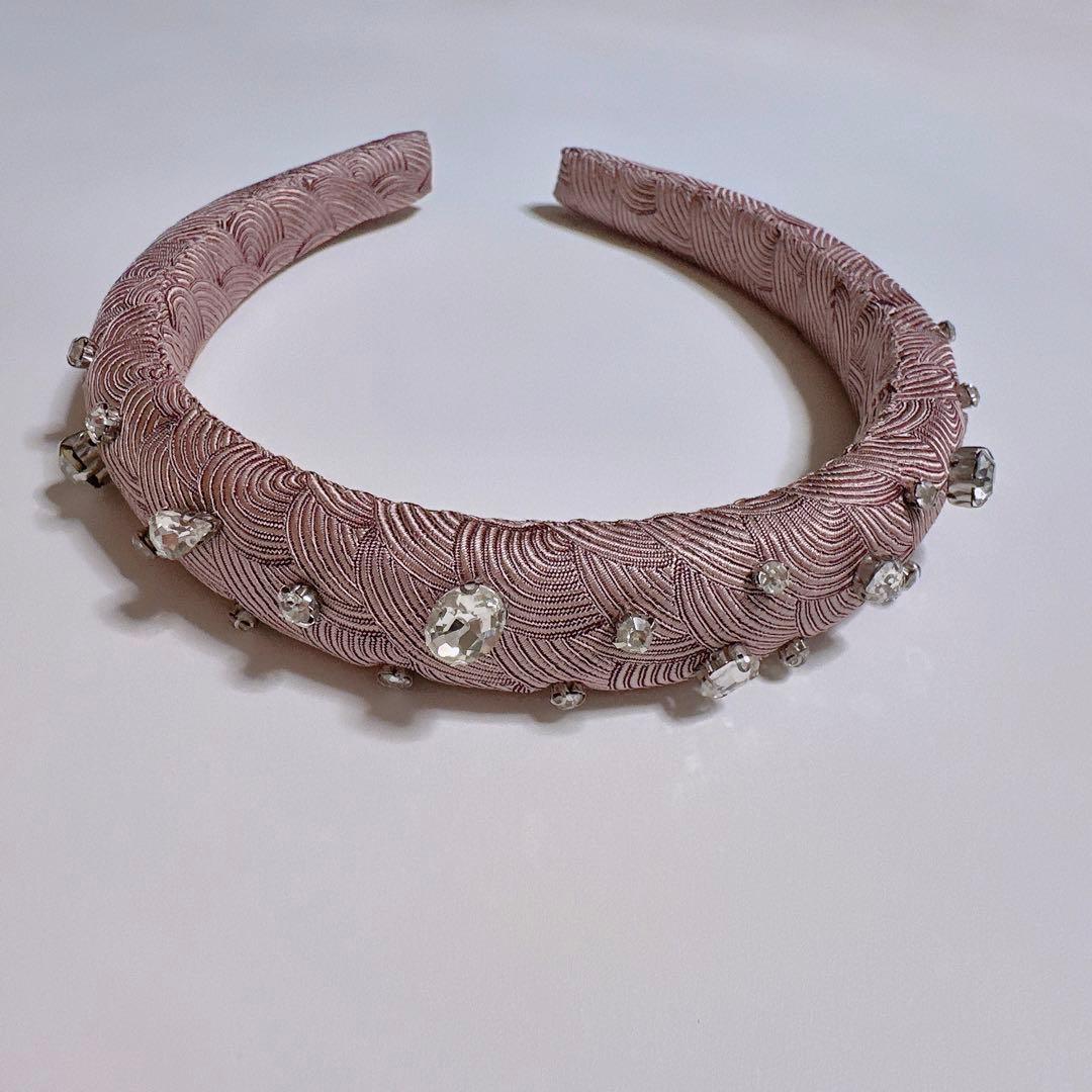 RE AKTUND リアクタント　幅広　ビジュー　クリスタル　カチューシャ　美品