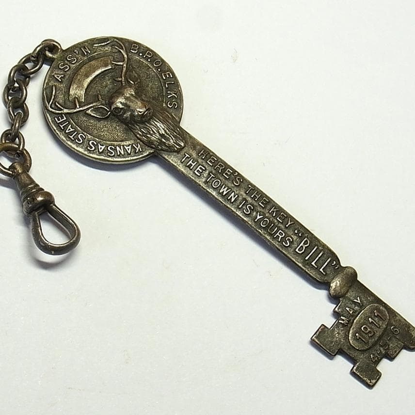 1911年 鹿の紋章 ヴィンテージ USA ウォッチフォブ アンティーク