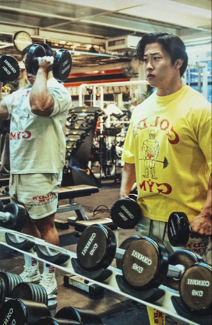 【完売品】LÝFT × GOLD'S GYM Tシャツ　イエロー　L