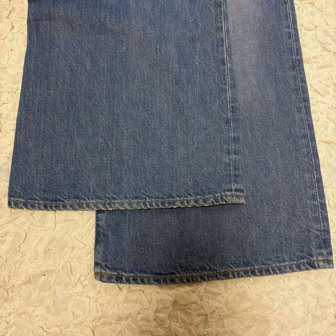 45R 美品 おこめデニムのコバチ比女（加工）デニム ジーンズ ブルー