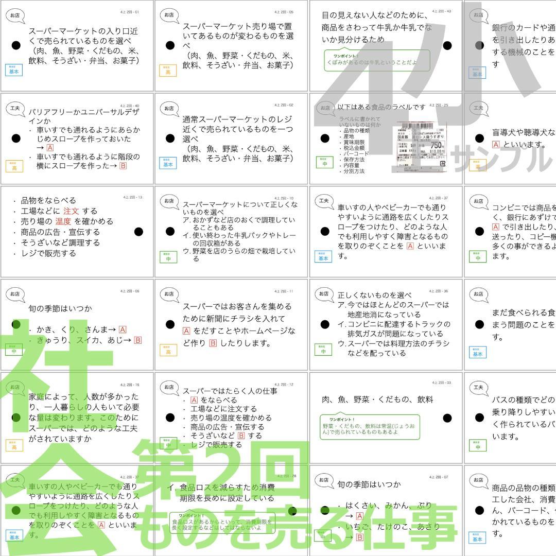 中学受験 暗記カード【4年上 社会・理科 1-4回】組分けテスト対策 予シリ