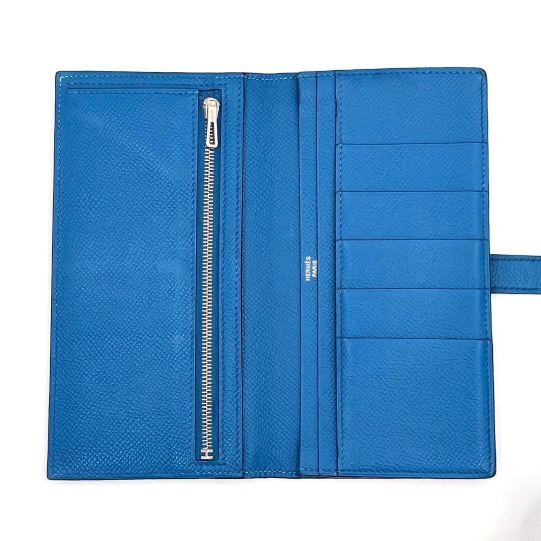 美品 HERMES エルメス ベアンスフレ ブルー ネイビー バイカラー