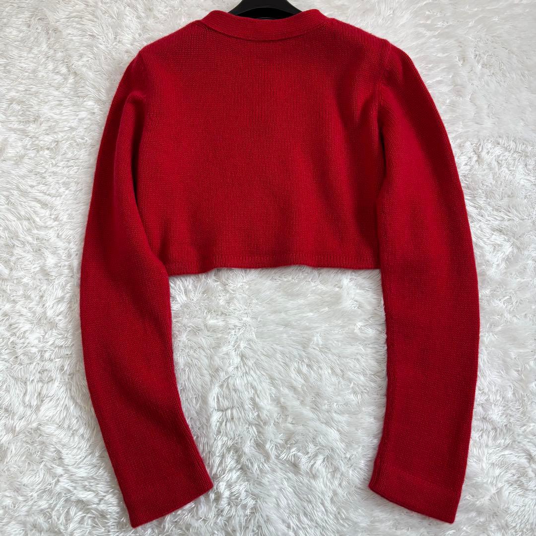 近年　FOXEY カシミヤローズ　クロップドカシミヤ100カーディガン