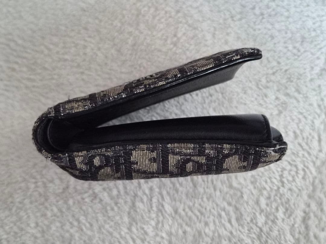 Dior 二つ折り財布 ロゴパターン グレー系