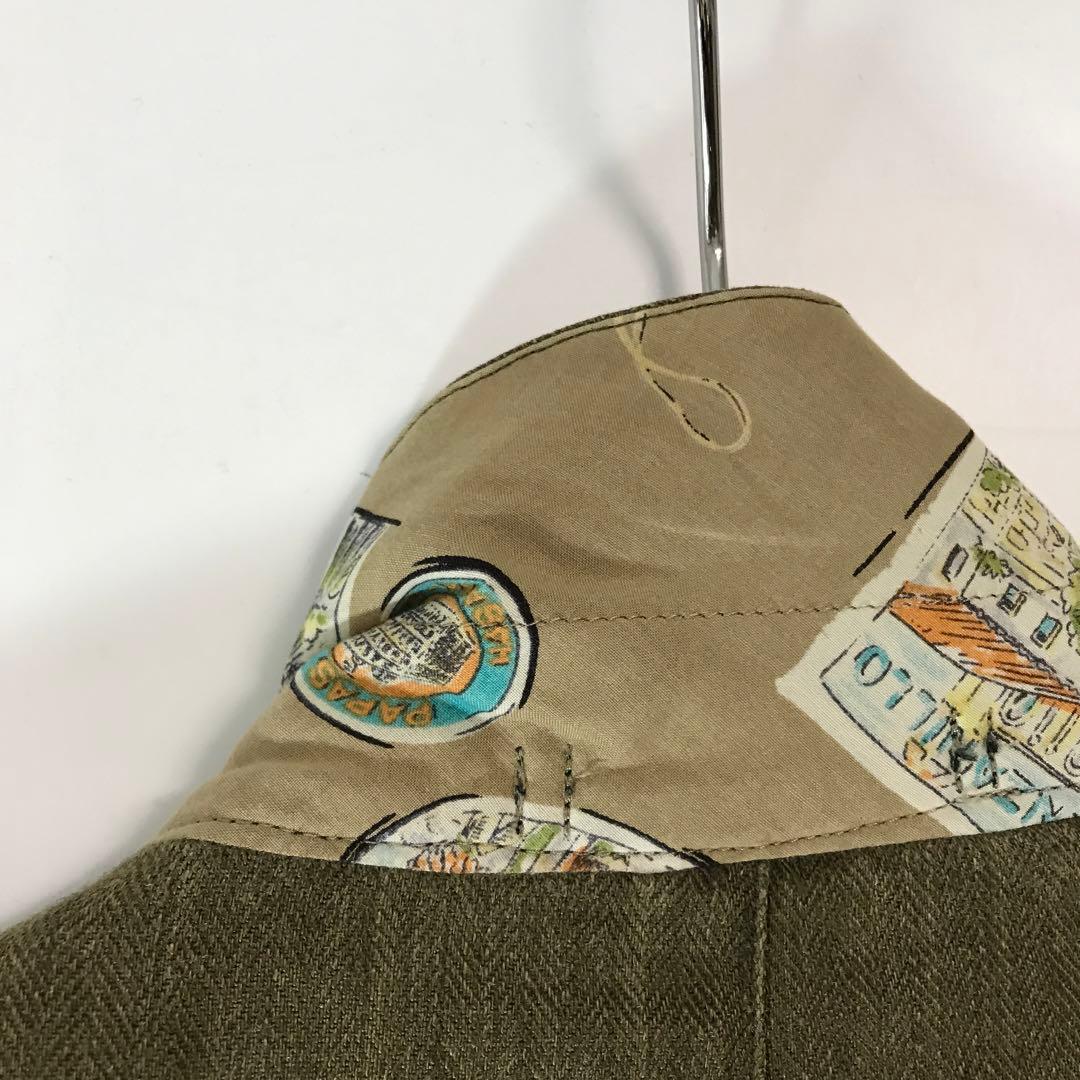 ジャケット・アウター papas linen jacket khaki dr