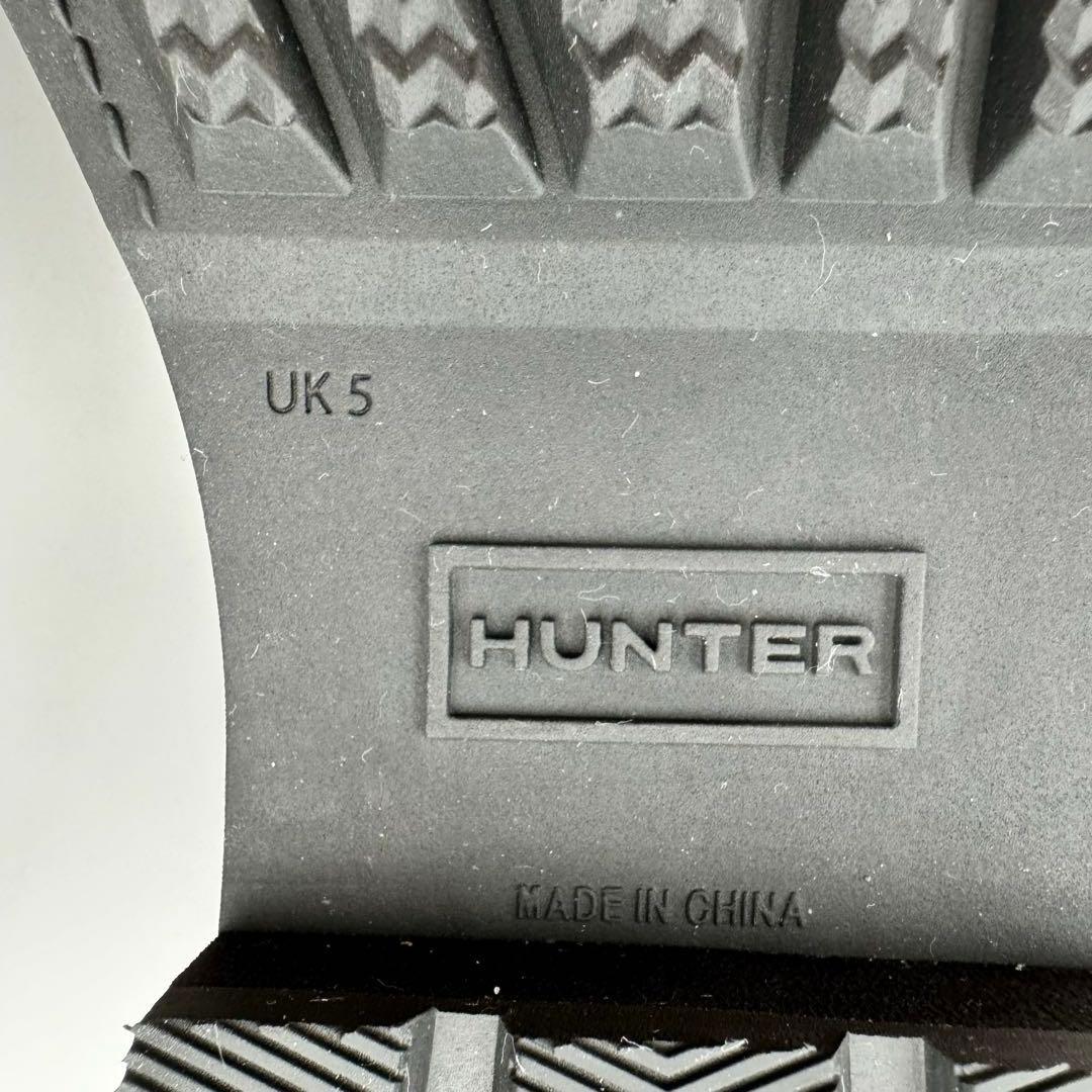 新品✨HUNTER レインシューズ　ブラック　厚底　UK5 付属品完備