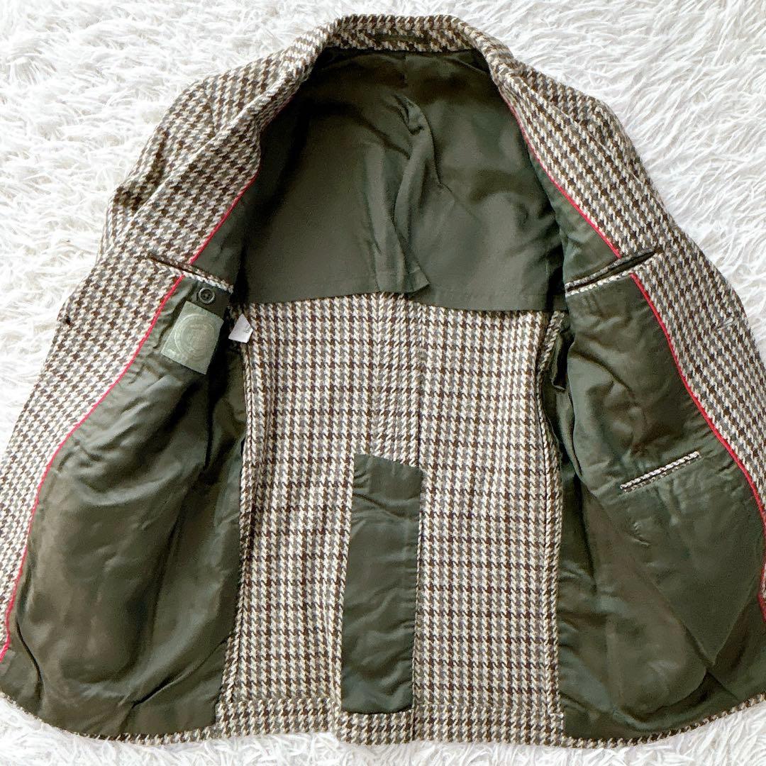 美品　ジェイプレス　テーラードジャケット　千鳥格子　エルボーパッチ