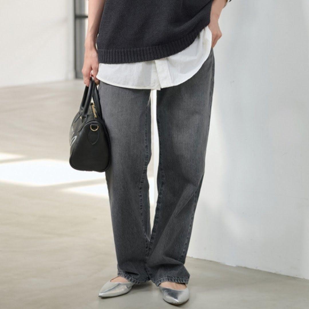 FRAMeWORK DENIMスリムストレートレッグパンツ ブラック Lサイズ