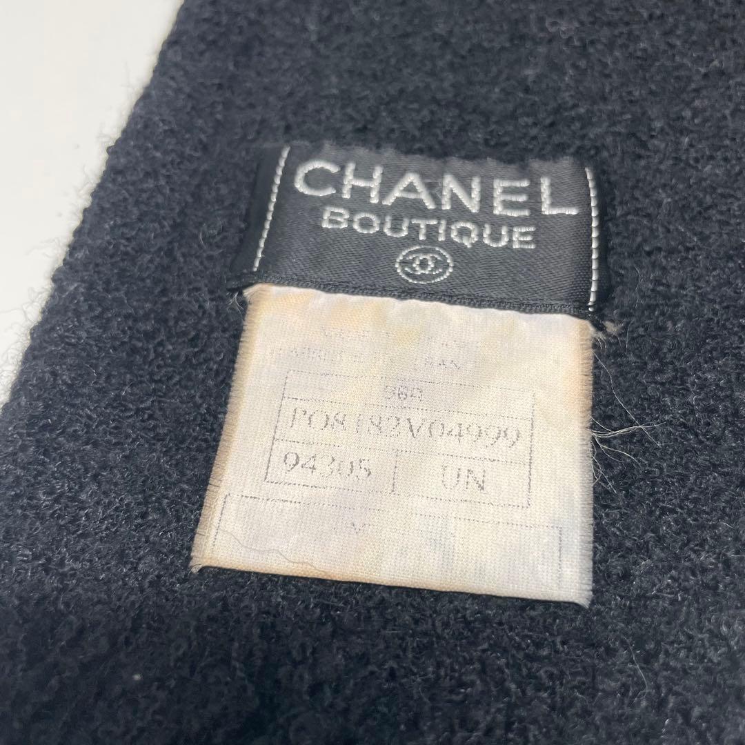 y*o様 CHANEL ブラック マフラー フリンジ付き