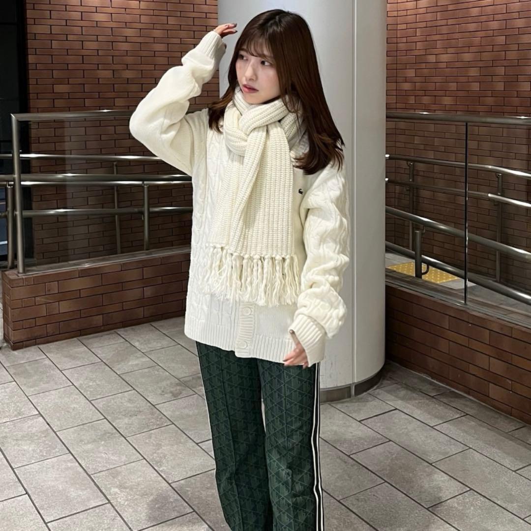 LACOSTE エッセンシャルウールニットマフラー