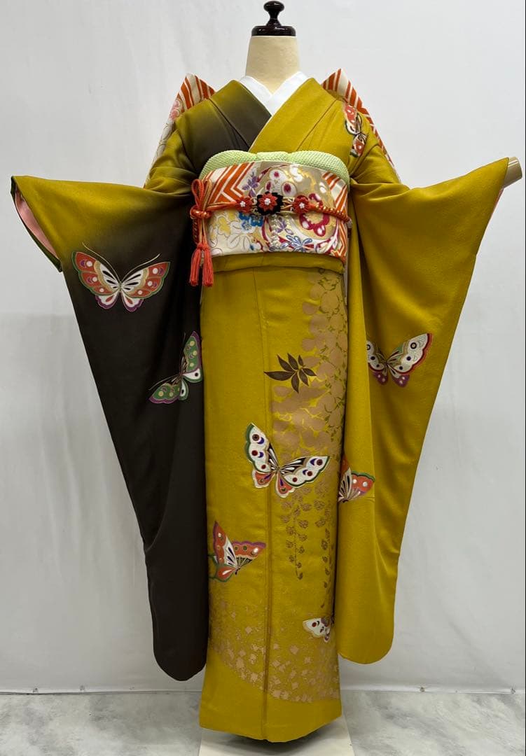 振り袖　フルセット　別誂長襦袢　金彩加工　刺繍入　落款　ガード加工　寛斎　713