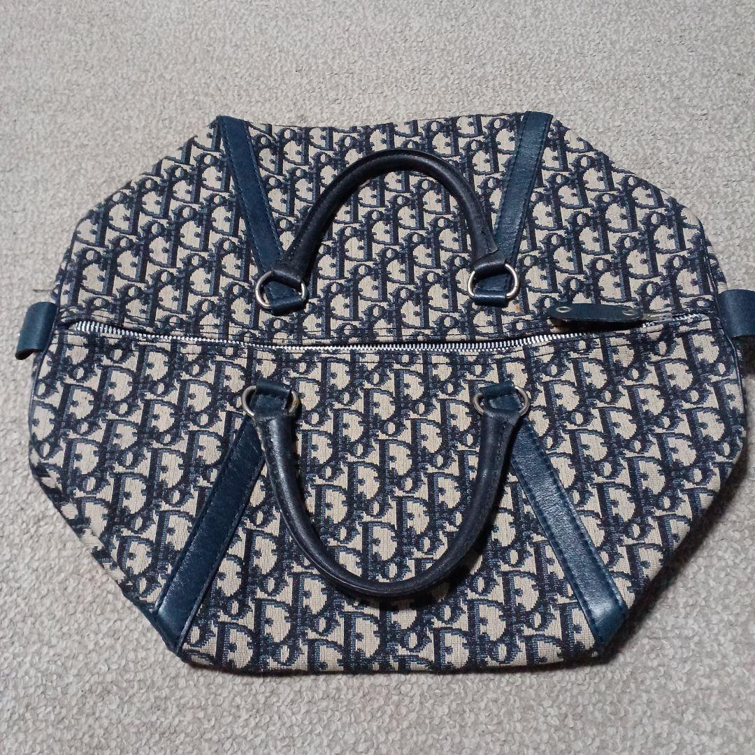 Christian Dior ミニボストンバッグ　ヴィンテージ　ディオール　青