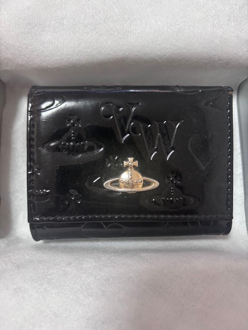 Vivienne Westwood ブラック三つ折り財布 箱あり
