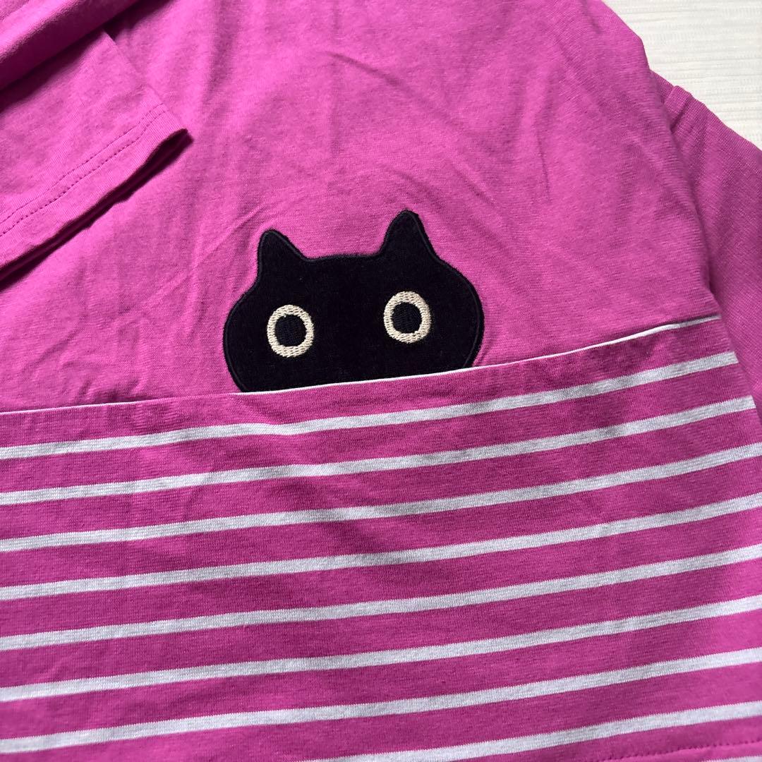 ワコール　マタノアツコ　黒猫　ピンク　パジャマ　ルームウェア