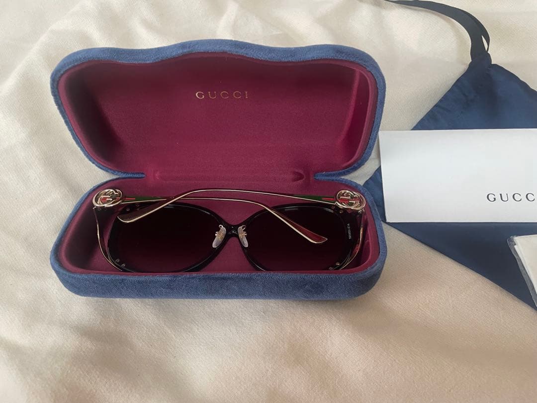 GUCCI ラウンド型サングラス ゴールドフレーム