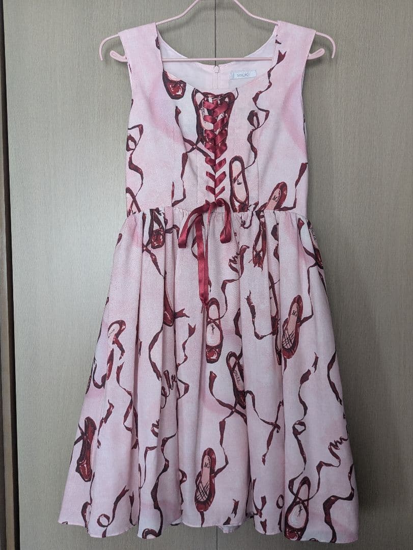 わ*な様 milk トウシューズ JSK バレリーナシューズプリントノースリーブ