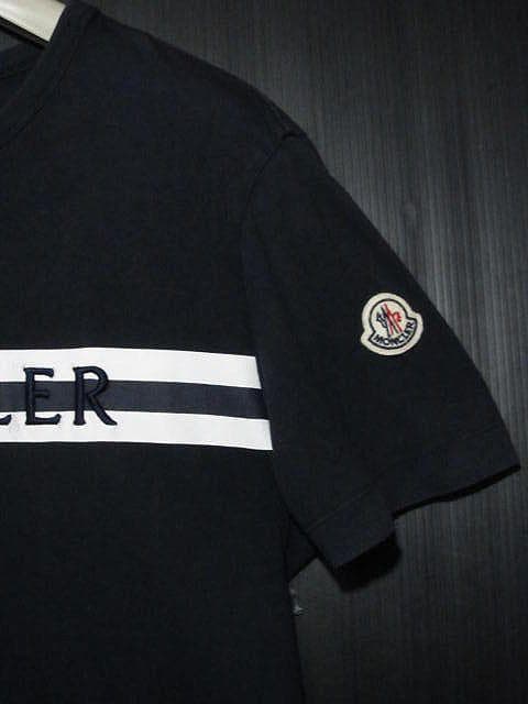 MONCLER モンクレール Tシャツ 刺繍ロゴ文字ボーダー サイズM 正規品