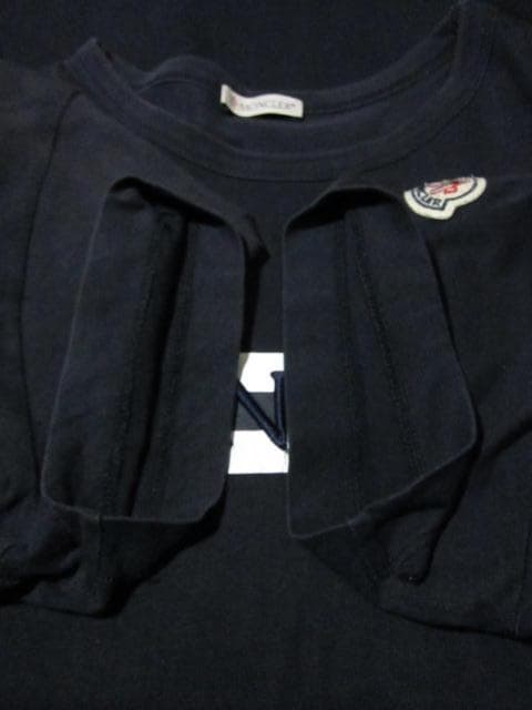 MONCLER モンクレール Tシャツ 刺繍ロゴ文字ボーダー サイズM 正規品