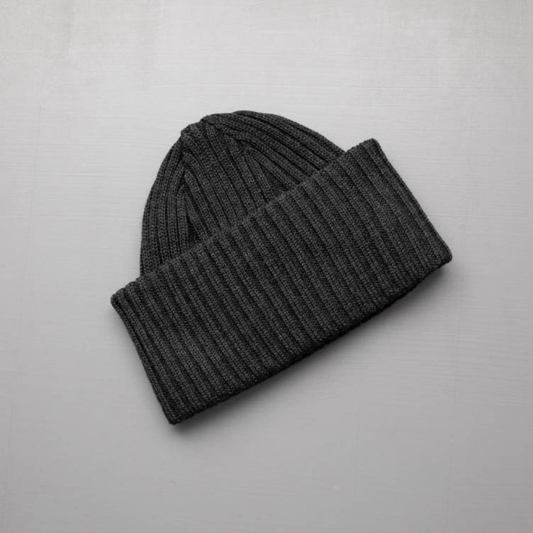 BATONER SOLID WOOL SHORT CAP チャコール ビーニー