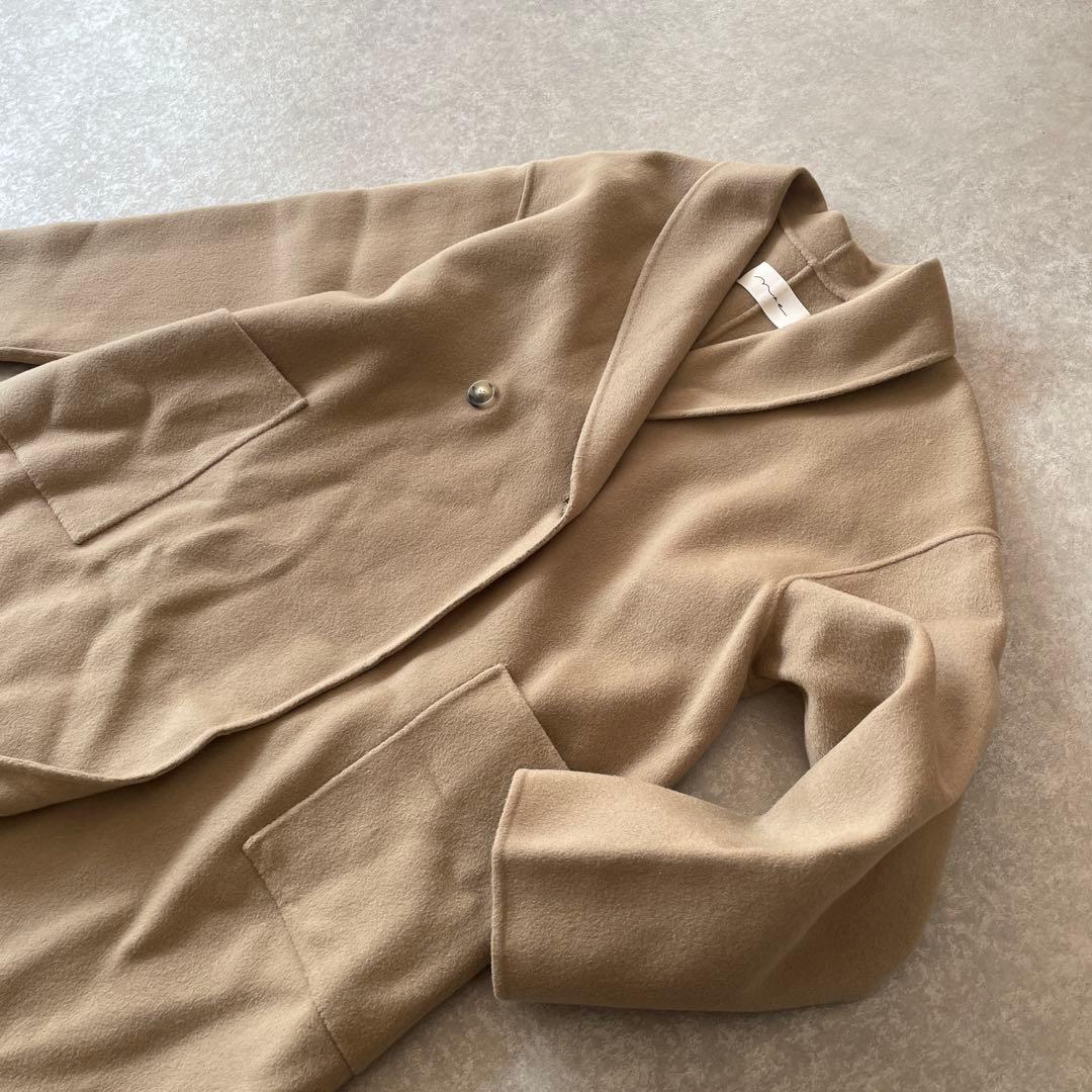 新品同様 na.e Shawl Collar Wool Coat_Greige