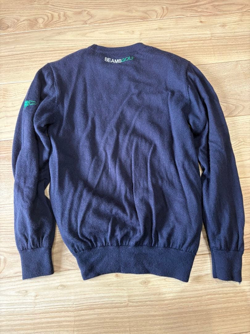 BEAMS GOLF クルーネックセーター M ネイビー