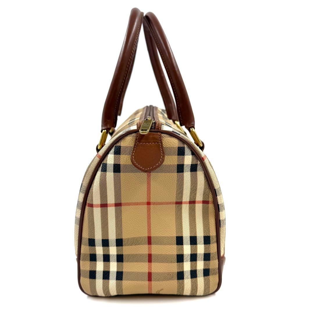 【美品】BURBERRY ノバチェック　ミニボストン　PVCレザー