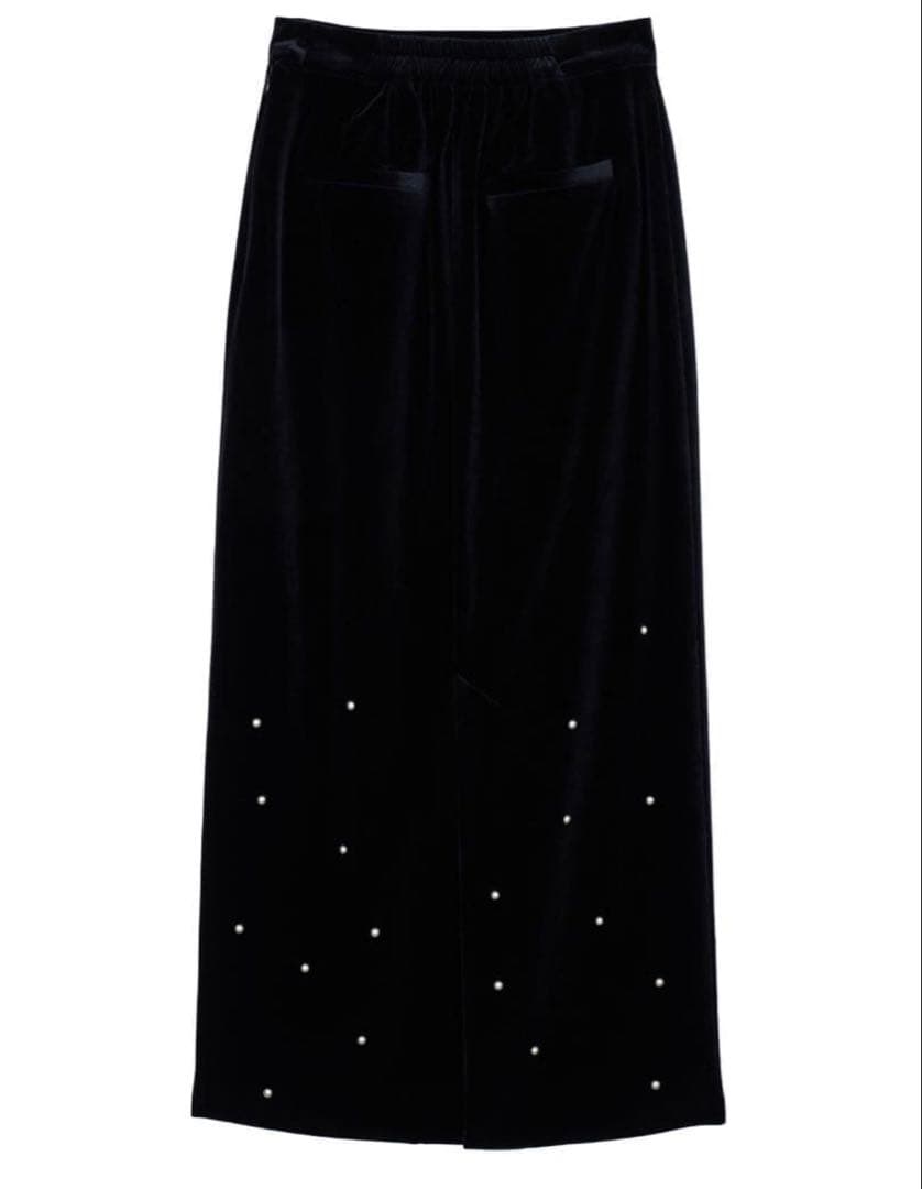 【タイムセール】AMERI VINTAGE スタッズベロアペンシルスカート