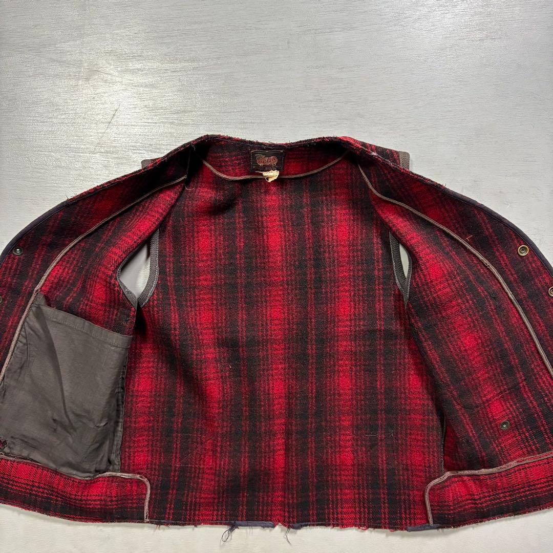 50s Woolrich ウールリッチ ベスト　４ポケット シンチバック M
